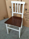 Set 2 sedie shabby bicolore legno seduta legno 43x45x91