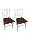 Set 2 sedie shabby bicolore legno seduta legno 43x45x91