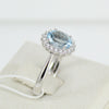 Anello donna classico Mirco Visconti in oro bianco con acquamarina e diamanti