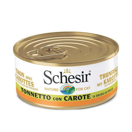 Schesir Tonnetto con Carote in Brodo Scatoletta per Gatti Adulti 85gr