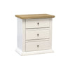 MOBILI 2G - Comodino 3 Cassetti Legno shabby bianco naturale 64x34X60