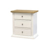 MOBILI 2G - Comodino 3 Cassetti Legno shabby bianco naturale 64x34X60