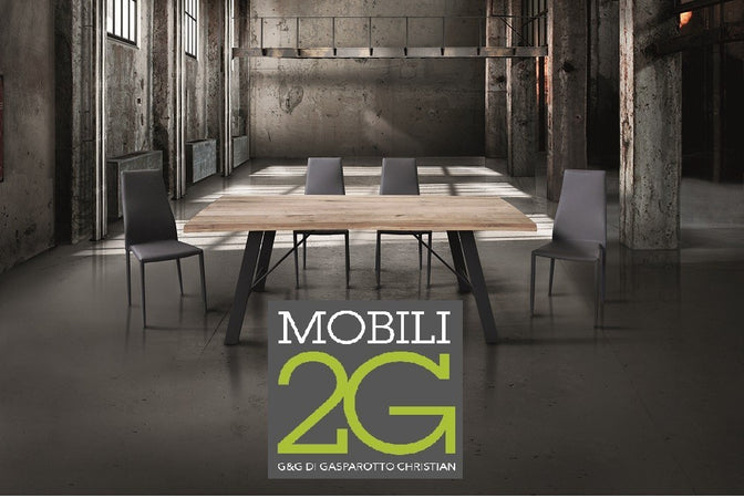 MOBILI 2G - TAVOLO MASSELLO NODO APERTO 160X90 SP. 6 cm  FISSO (800)