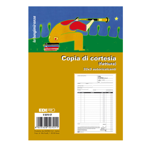 Blocco Copia Di Cortesia (Fatt.Elett. 33X3 Autocop. 22X14,8Cm E5272Ct Edipro