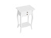 MOBILI 2G - Comodino Porta Telefono 2 Cassetti Legno Shabby Bianco opaco 45x35x70 (1542)