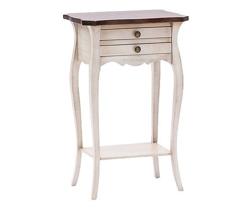 Comodino porta telefono Legno shabby bianco anticato noce 45x35x70