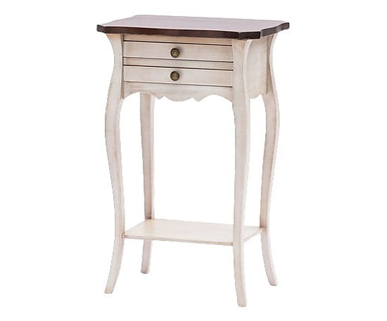 Comodino porta telefono Legno shabby bianco anticato noce 45x35x70