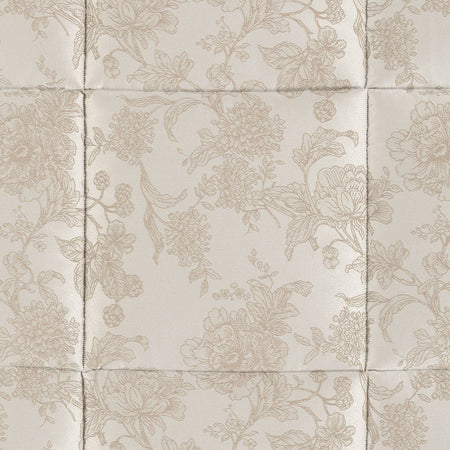 Trapunta In Raso Jacquard Fioralba Matrimoniale Vaniglia Dreaming