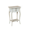 MOBILI 2G - Comodino porta telefono Legno shabby bianco anticato 45x35x70