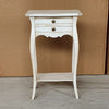 MOBILI 2G - Comodino porta telefono Legno shabby bianco anticato 45x35x70