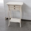 MOBILI 2G - Comodino porta telefono Legno shabby bianco anticato 45x35x70