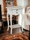 MOBILI 2G - Comodino porta telefono Legno shabby bianco anticato 45x35x70