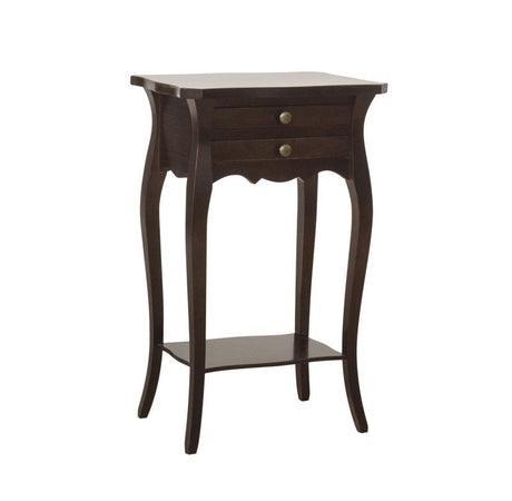 MOBILI 2G - Comodino porta telefono classico Legno noce scuro  45x35x70