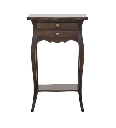 MOBILI 2G - Comodino porta telefono classico Legno noce scuro  45x35x70