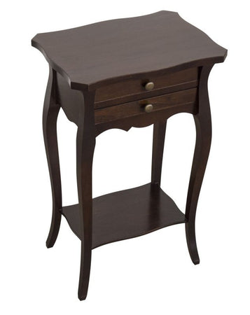 MOBILI 2G - Comodino porta telefono classico Legno noce scuro  45x35x70