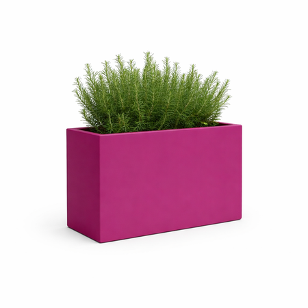 Vaso Cromia Flowerpot rettangolare decorazione tinta unita in resina "Made in Italy"