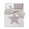 Set copripiumino federe letto 100% cotone stampa digitale STELLA ROSA/STELLINE