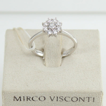 Anello donna Mirco Visconti in oro bianco con rosetta di diamanti