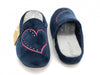 GRUNLAND Ciabatte donna blu con cuore rosa