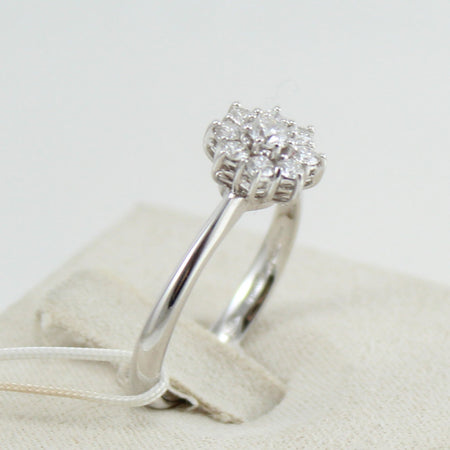 Anello donna Mirco Visconti in oro bianco con rosetta di diamanti