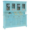 MOBILI 2G - Cristalliera 4 porte legno shabby azzurro consumato 196X43X208