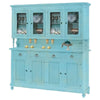MOBILI 2G - Cristalliera 4 porte legno shabby azzurro consumato 196X43X208