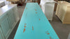 MOBILI 2G - Cristalliera 4 porte legno shabby azzurro consumato 196X43X208