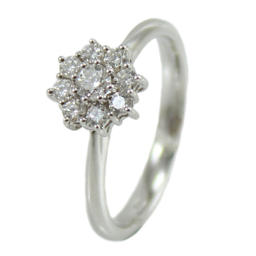 Anello donna Mirco Visconti in oro bianco con rosetta di diamanti