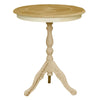 MOBILI 2G - Tavolino rotondo fisso Legno intarsiato grezzo 50x50x60