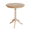 MOBILI 2G - Tavolino rotondo fisso Legno intarsiato grezzo 50x50x60
