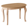 MOBILI 2G - Tavolino ovale Legno massello grezzo 70x45x45