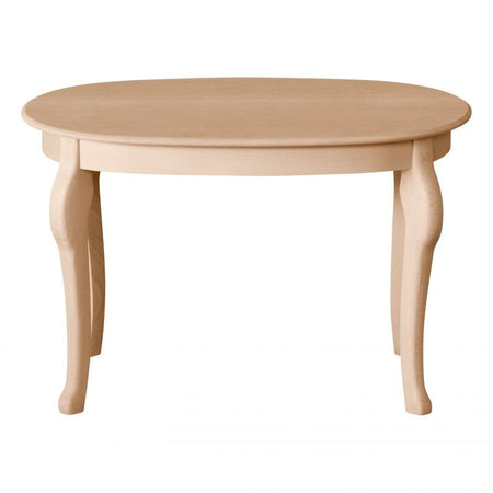 MOBILI 2G - Tavolino ovale Legno massello grezzo 70x45x45