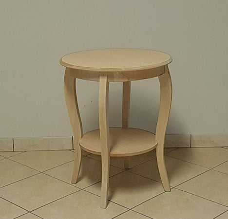 MOBILI 2G - Tavolino rotondo fisso Legno grezzo 50x50x63