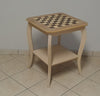 MOBILI 2G - Tavolino quadrato scacchiera Legno grezzo 50x50x63