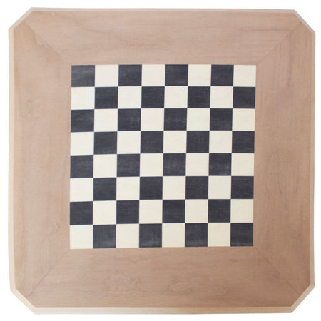 MOBILI 2G - Tavolino quadrato scacchiera Legno grezzo 50x50x63