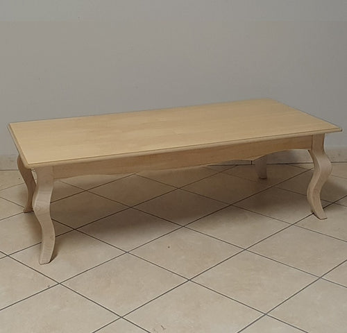 MOBILI 2G - Tavolino rettangolare Legno massello grezzo 120x60x38