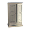 MOBILI 2G - Armadio 2 porte classico legno bianco invecchiato e filetti blu 125x61x200
