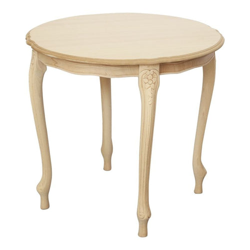 MOBILI 2G - Tavolino rotondo fisso Legno intarsiato grezzo 60x60x55