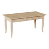 MOBILI 2G - Tavolino rettangolare 2 cassetti Legno grezzo 100x50x45