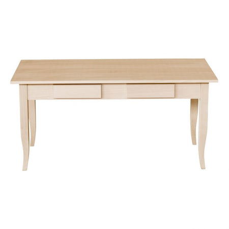 MOBILI 2G - Tavolino rettangolare 2 cassetti Legno grezzo 100x50x45