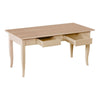 MOBILI 2G - Tavolino rettangolare 2 cassetti Legno grezzo 100x50x45
