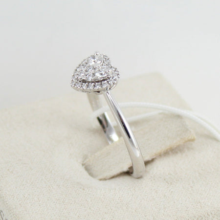 Anello donna Mirco Visconti in oro bianco a cuore con diamanti