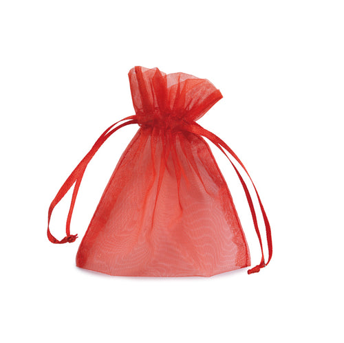 20 Sacchetti Organza Milly 8,5X10Cm Rosso