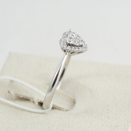 Anello donna Mirco Visconti in oro bianco a cuore con diamanti