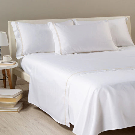 Lenzuola Treccia ! Caleffi In Raso Di Cotone Matrimoniale - Eleganza e Comfort