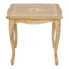 MOBILI 2G - Tavolino quadrato Legno massello intagliato grezzo 50x50x45