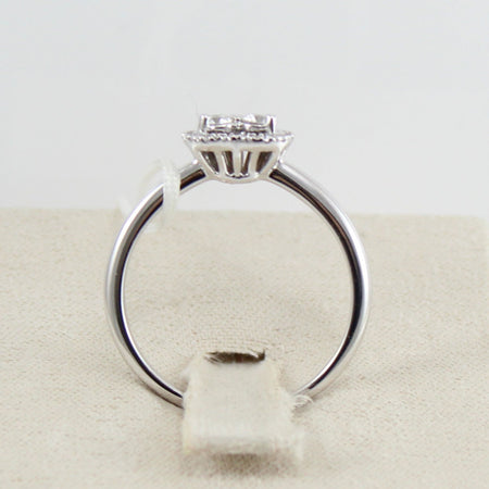 Anello donna Mirco Visconti in oro bianco a cuore con diamanti