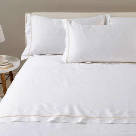 Lenzuola Treccia ! Caleffi In Raso Di Cotone Matrimoniale - Eleganza e Comfort