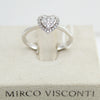 Anello donna Mirco Visconti in oro bianco a cuore con diamanti