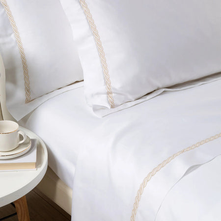 Lenzuola Treccia ! Caleffi In Raso Di Cotone Matrimoniale - Eleganza e Comfort